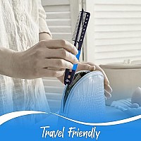 Herstyler Straightening Comb For Hair - Flat Iron Comb For Great Tresses - Hair Straightener Comb With A Grip - Keratin Comb For Knotty Hair - Hot Iron Comb To Smooth Hair - Stylish Set of 2 (Blue)