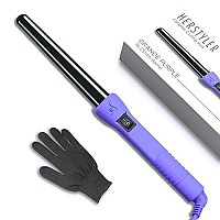 Herstyler Grande Ceramic Curling Iron - 1 inch Hair Curling Wand for Long Short Hair - One Inch Dual Voltage Curling Iron - Wand Curling Iron with Negative Ions (Purple)