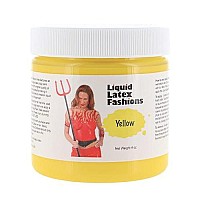 Liquid Latex Fashions Ammonia Free Liquid Latex for Adults and Kids, Face and Body Latex Paint, Ideal for Parties and Cosplay, Super Flexible, Yellow- 4 Oz