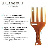 Cricket Ultra Smooth Hair Pick Comb for Curly, Thick, Medium to Long Hair, Facial Hair