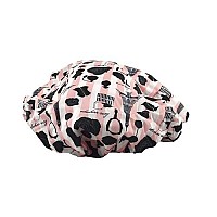 Reusable Nylon Shower Cap & Bath Cap, Reversible Oversized Waterproof Shower Caps Large Designed For All Hair Lengths W Terry Lining & Elastic Band Stretch Hem Hair Hat - Socialite Boudoir