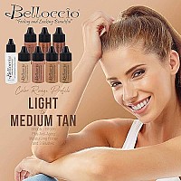 Belloccio Professional Beauty Airbrush Cosmetic Makeup System With 4 Medium Shades Of Foundation In 1/4 Ounce Bottles - Kit Includes Blush, Bronzer And Highlighters