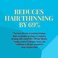 PURA D'OR Hair Thinning Therapy 3-Piece Set, Shampoo, Conditioner & Masque for Best Results, Infused with Argan Oil, Biotin & Natural Ingredients, All Hair Types, Men & Women (Packaging may vary)