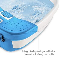 HoMedics Bubble Bliss Deluxe Foot Spa with Heat Massaging Arch, 3 Acupressure Attachments, Splash Guard, Raised Nodes Creates Bubbles, Improves Circulation, Soothe Tired Muscles, Built-In Storage