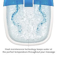 HoMedics Bubble Bliss Deluxe Foot Spa with Heat Massaging Arch, 3 Acupressure Attachments, Splash Guard, Raised Nodes Creates Bubbles, Improves Circulation, Soothe Tired Muscles, Built-In Storage