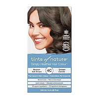 Tints Of Nature Medium Ash Brown Permanent Hair Dye 4C Nourishes Hair & Covers Greys - Single Pack