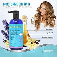 PURA D'OR Healing Argan Oil Conditioner (16oz) For Dry, Damaged, Frizzy Hair, w/Aloe Vera, Lavender, Vanilla, Coconut, Retinol & Vitamin E, Sulfate Free, All Hair Types, Men Women (Packaging may vary)