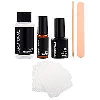 SensatioNail Gel Nail Polish Essentials Kit - Includes Nail Primer (3.54mL), Gel Base/Topcoat (7.39mL), and Nail Gel Cleanser (27.7mL) - DIY Manicure Kit for up to 2 Weeks of Wear