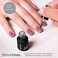 SensatioNail Gel Nail Polish Essentials Kit - Includes Nail Primer (3.54mL), Gel Base/Topcoat (7.39mL), and Nail Gel Cleanser (27.7mL) - DIY Manicure Kit for up to 2 Weeks of Wear