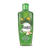 Dabur Vatika Naturals Enriched Hair Oil, Natural Moisturizing, Strengthening & Hair Oil Serum for Healthy Scalp, Nourishing Hair Oil for Soft, Manageable, Smooth & Silky Hair From Root to Tip (Cactus)