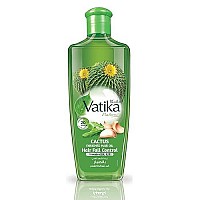 Dabur Vatika Naturals Enriched Hair Oil, Natural Moisturizing, Strengthening & Hair Oil Serum for Healthy Scalp, Nourishing Hair Oil for Soft, Manageable, Smooth & Silky Hair From Root to Tip (Cactus)