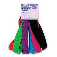 Goody 32109 Assorted Colors Stretchy Headwraps 6 Count (Pack of 6)