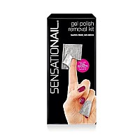 Sensationail Gel Nail Polish Removal Kit, Acetone Dropper, 4-Way Nail Buffer and Manicure Stick, Easily Soak Off without Damage or Hassle, Silver, 30 Count