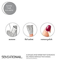 Sensationail Gel Nail Polish Removal Kit, Acetone Dropper, 4-Way Nail Buffer and Manicure Stick, Easily Soak Off without Damage or Hassle, Silver, 30 Count