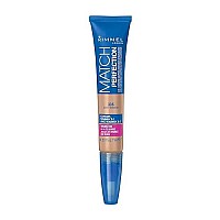 Rimmel Match Perfection 2-in-1 Concealer and Highlighter, Light Medium, 1 Count