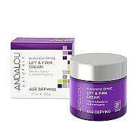 Andalou Naturals Hyaluronic Dmae Lift Firm Skin Cream, Face Moisturizer with Anti Aging Antioxidants, Hydrating, Helps Reduce Fine Lines and Wrinkles, 1.7 Ounce