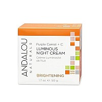 Andalou Natural Purple Carrot + C Luminous Night Cream, Purple Carrot Plus C Luminous, 1.7 Ounce