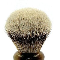 G.B.S Large Silvertip Badger Shaving Brush with Faux Horn Handle Comes with Free Stand Keep Accessories Dry Light Horn Light Wight Professional Convenient Comfortable