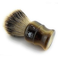 G.B.S Large Silvertip Badger Shaving Brush with Faux Horn Handle Comes with Free Stand Keep Accessories Dry Light Horn Light Wight Professional Convenient Comfortable