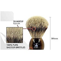 G.B.S Large Silvertip Badger Shaving Brush with Faux Horn Handle Comes with Free Stand Keep Accessories Dry Light Horn Light Wight Professional Convenient Comfortable