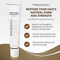 TRI Keratin Amino Intense Repair - Keratin Hair Treatment Intensive Conditioner with Fatty & Amino Acids, Coconut Oil, and Hydrolyzed Keratin Protein, Moisturizing Deep Conditioner, 6 Fluid Ounce