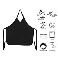 Cricket Blokr Hair Stylist Apron Cover Up for Salon Hairdresser Barbershop Women Men Anti-Static Hairstylist Apron with Pockets and V-neckline, Black