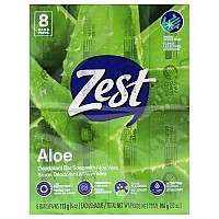 Zest 8-Bar Bath Size Soap, Fresh Aloe, 4 Ounce (Pack of 8)