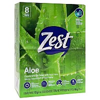 Zest 8-Bar Bath Size Soap, Fresh Aloe, 4 Ounce (Pack of 8)