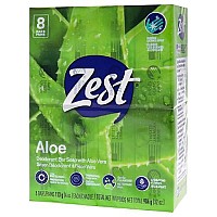 Zest 8-Bar Bath Size Soap, Fresh Aloe, 4 Ounce (Pack of 8)