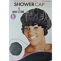 Shower Cap Large Lg In Black, Could Also Be Used In Deep Hair Conditioning, Hair Protection, Full Size For Most Women, Men And Teens, Water-Proof Shower Cap With Comfortable Elastic Band