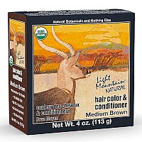 Light Mountain Natural Hair Color And Conditioner, Medium Brown - 4 oz