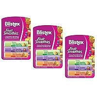 Blistex Fruit Smoothies Lip Moisturizers 3 Sticks 0.10 oz each Pack of 3