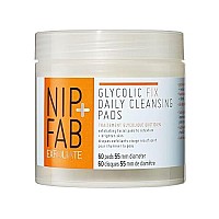 Nip + Fab Glycolic Acid Fix Daily Cleansing Pads for Face with Hyaluronic Acid, Witch Hazel, Exfoliating Resurfacing AHA Facial Cleanser Pad for Exfoliation Even Skin Tone Brighten Skin, 60 Pads