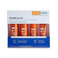 AcneFree Severe Acne 24 Hour Clearing System, 4 Step Routine Kit Designed for Stubborn Acne