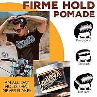 Suavecito Pomade Firme (Strong) Hold 4 oz, 3 Pack - Strong Hold Hair Pomade For Men - Medium Shine Water Based Wax Like Flake Free Hair Gel - Easy To Wash Out - All Day Hold For All Hair Styles