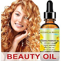 ORGANIC EVENING PRIMROSE OIL. 100% Pure / Natural / Undiluted / Unrefined /Certified Organic/ Cold Pressed Carrier Oil. Rich antioxidant to rejuvenate and moisturize the skin and hair. 0.5 Fl.oz.- 15 ml. by Botanical Beauty