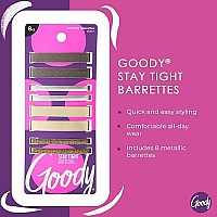 Goody Hair Barrettes Clips - 8 Count, Assorted Colors - Slideproof and Lock-In Place - Suitable for All Hair Types - Pain-Free Hair Accessories for Men, Women, Boys, and Girls - All Day Comfort