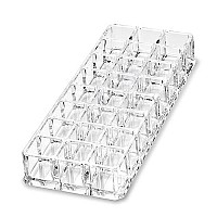 Byalegory Premium Beauty Organization Acrylic Lipstick Organizer & Beauty Container 24 Space Storage (Clear)