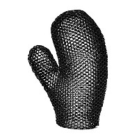 Supracor Stimulite Bath Mitt - Exfoliating Glove, Honeycomb Face and Body Scrubber, Spa and Shower Loofah, Firm Texture, Black