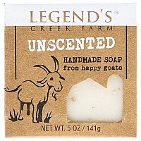 Legends Creek Farm, Goat Milk Soap, Moisturizing Cleansing Bar for Hands and Body, Creamy Lather and Nourishing, Gentle For Sensitive Skin, Handmade in USA, 5 Oz Bar (Unscented O.S.)