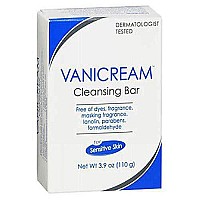 Vanicream Cleansing Bar For Sensitive Skin, Unscented 3.9 Ounce (Pack of 2)