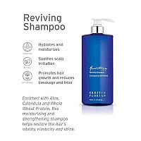 Kerstin Florian Reviving Shampoo, Moisturize & Boost Shine, Aloe and Wheat Protein Detangle & Hydrate Dull Hair, All Hair Types (13.5 fl oz)