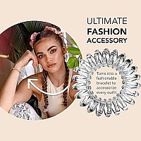 invisibobble Original Traceless Spiral Hair Ties with Strong Grip, Non-Soaking, Hair Accessories for Women - Crystal Clear , 3 Count (Pack of 1)