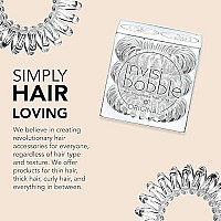 invisibobble Original Traceless Spiral Hair Ties with Strong Grip, Non-Soaking, Hair Accessories for Women - Crystal Clear , 3 Count (Pack of 1)