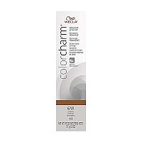 WELLA colorcharm Permanent Gel, Hair Color for Gray Coverage, 6W Praline