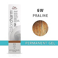 WELLA colorcharm Permanent Gel, Hair Color for Gray Coverage, 6W Praline