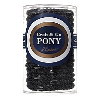 L. Erickson Grab & Go Ponytail Holders, Black, Set of Fifteen - Exceptionally Secure with Gentle Hold