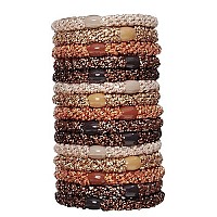 L. Erickson Grab & Go Ponytail Holders, Neutral Metallic, Set Of Fifteen - Exceptionally Secure With Gentle Hold