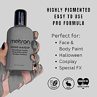 Mehron Makeup Liquid Face and Body Paint (4.5 oz) (MONSTER GREY)