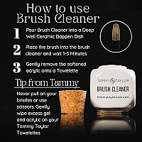 Tammy Taylor Professional Brush Cleaner | Repair and Clean Acrylic, Gel and Nail Art Brushes | Conditioning Formula Removes Oils, Polygel, Hardened Acrylic and Gelegance | 4oz